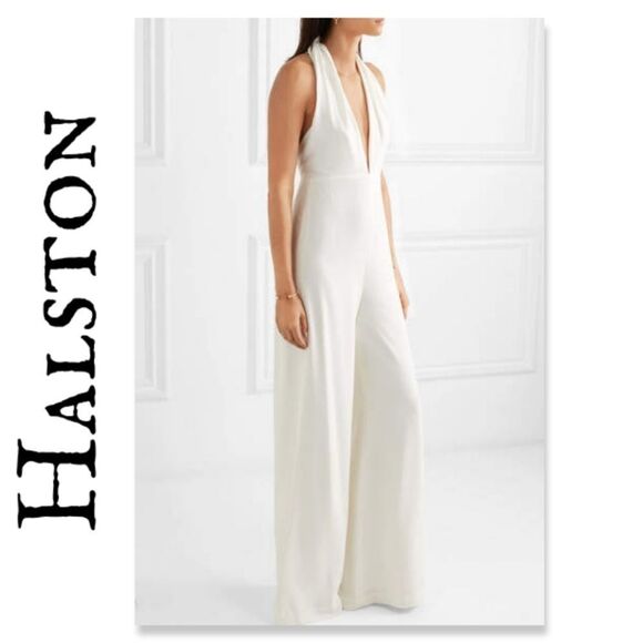 HALSTON Halter Jumpsuit NWT - Picture 1 of 14